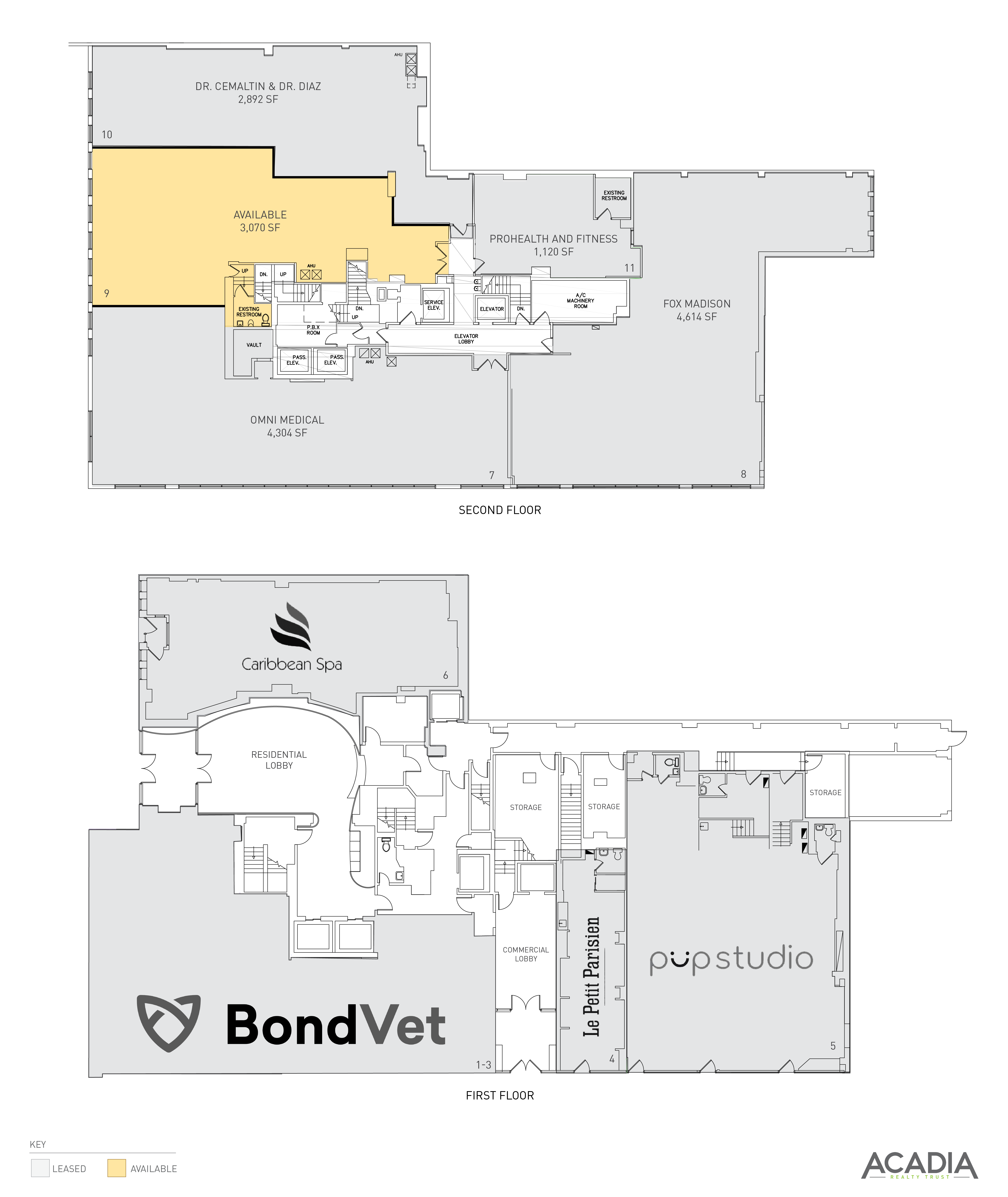 Floor plan showing BondVet location.
