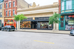 Exterior view of a storefront for a clothing store.