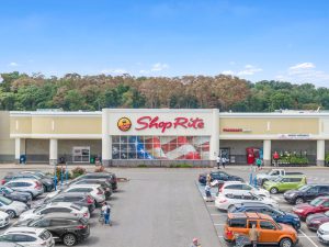 ShopRite supermarket exterior with parking lot.