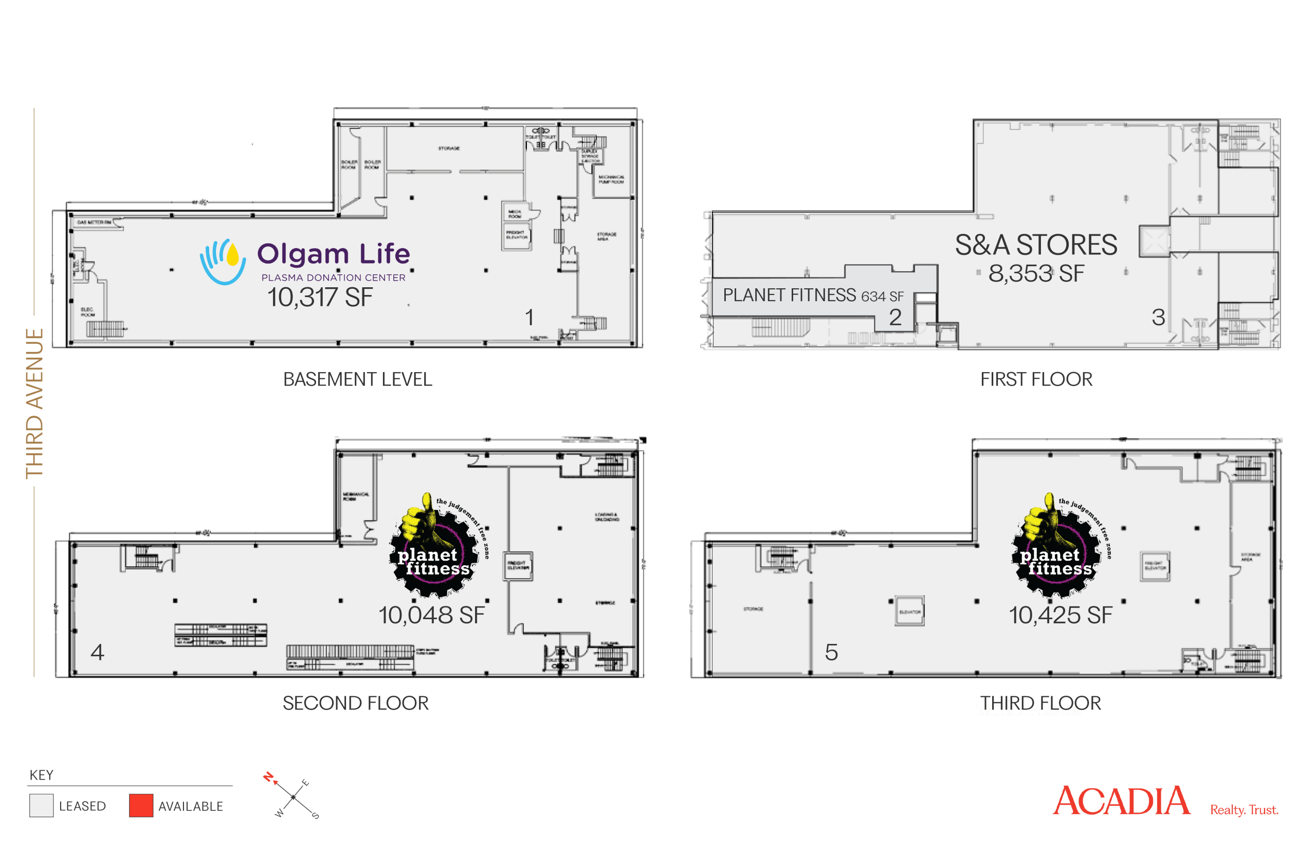 Floor plans showing suite layouts and square footage.