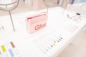 Glossier pink makeup bag