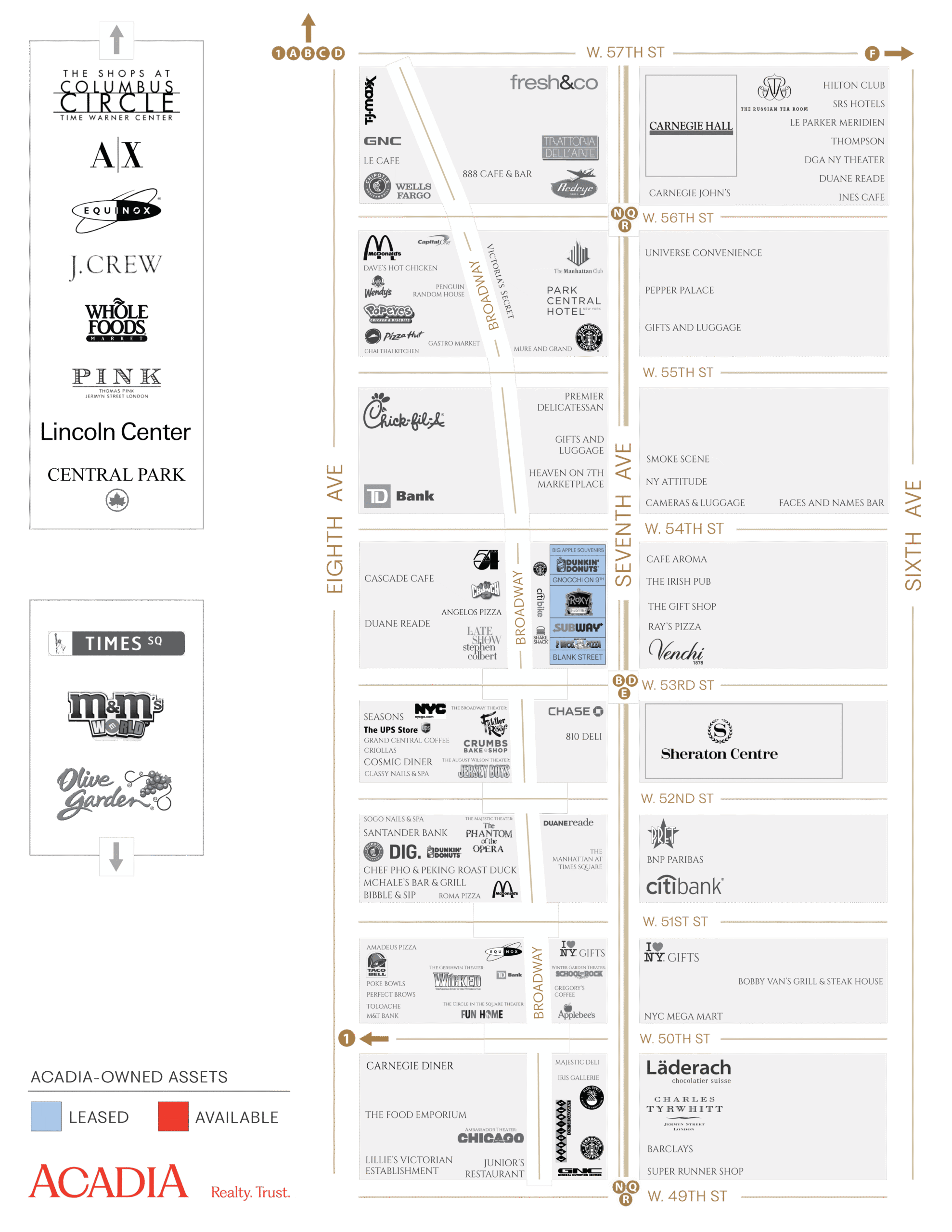 Lincoln Center campus map showing building locations and transportation options.