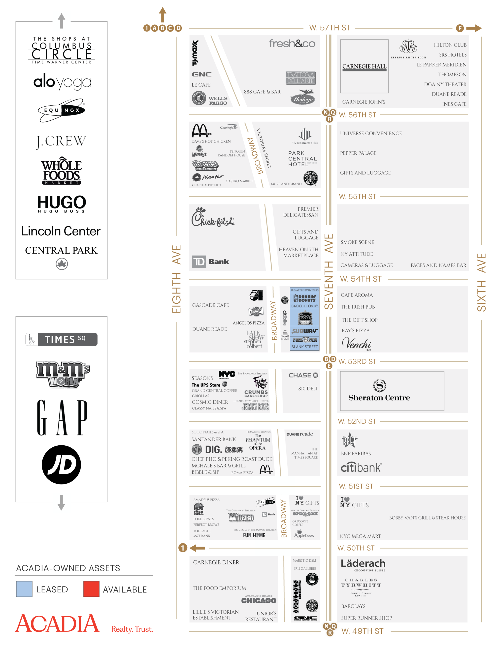 Lincoln Center campus map showing building locations and transportation options.