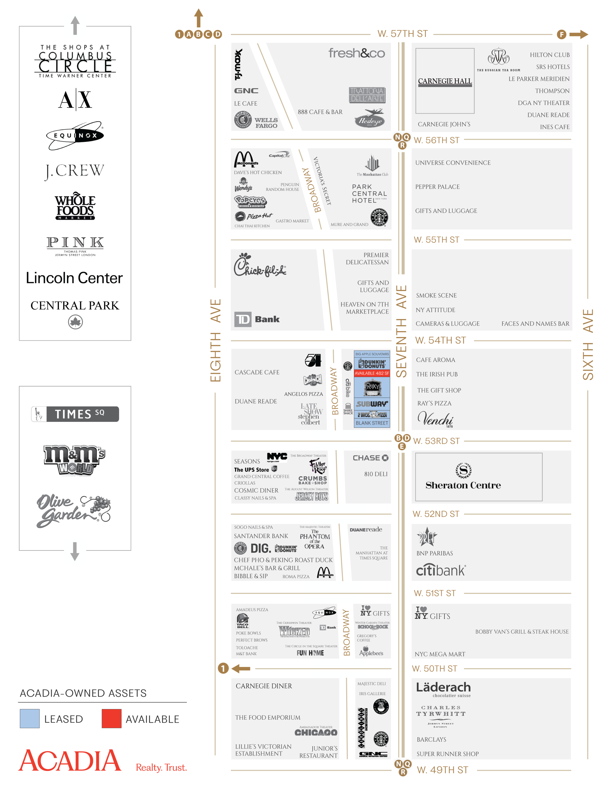 Lincoln Center campus map showing building locations and transportation options.