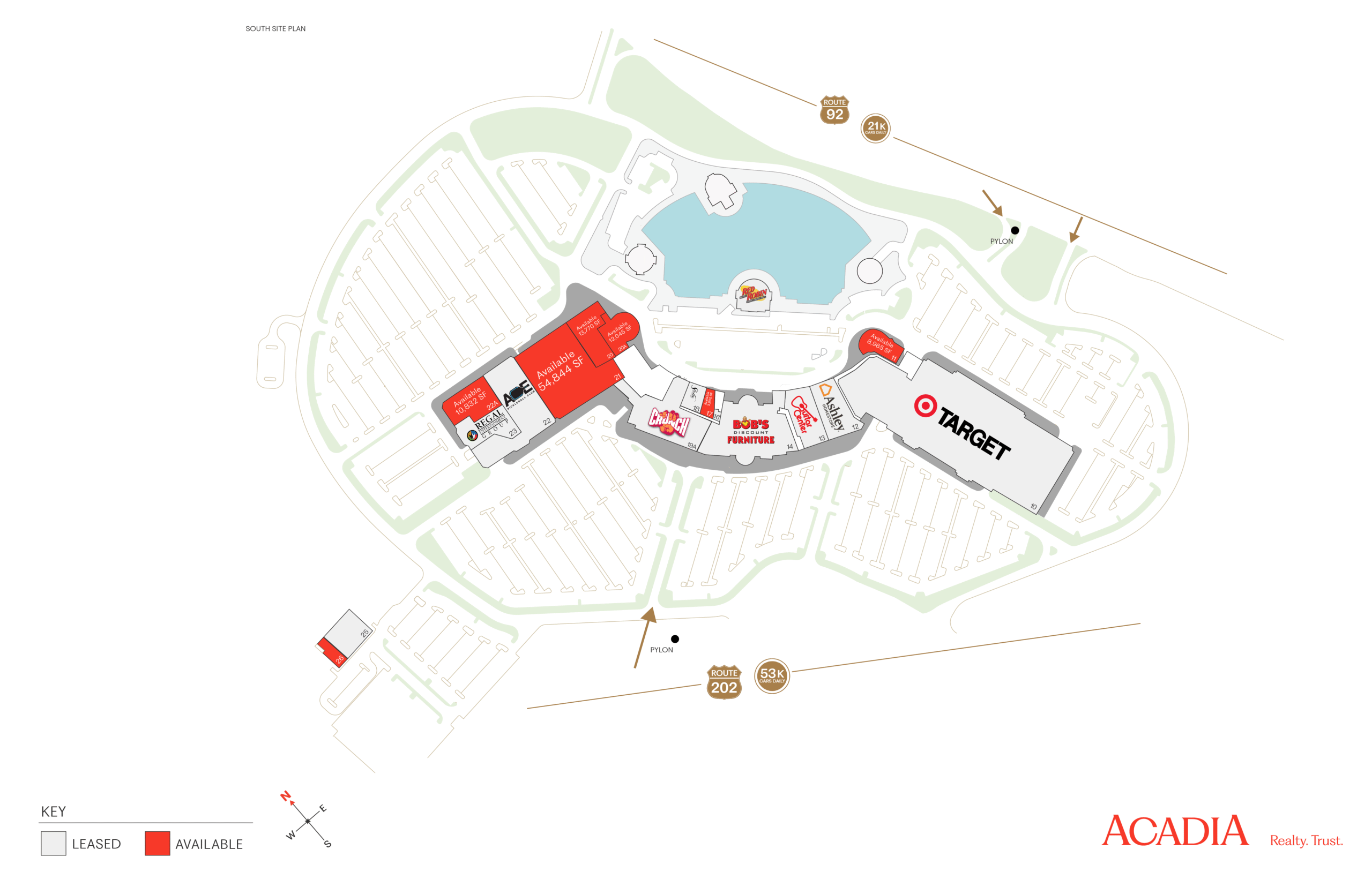 Shopping center map with Target and parking.