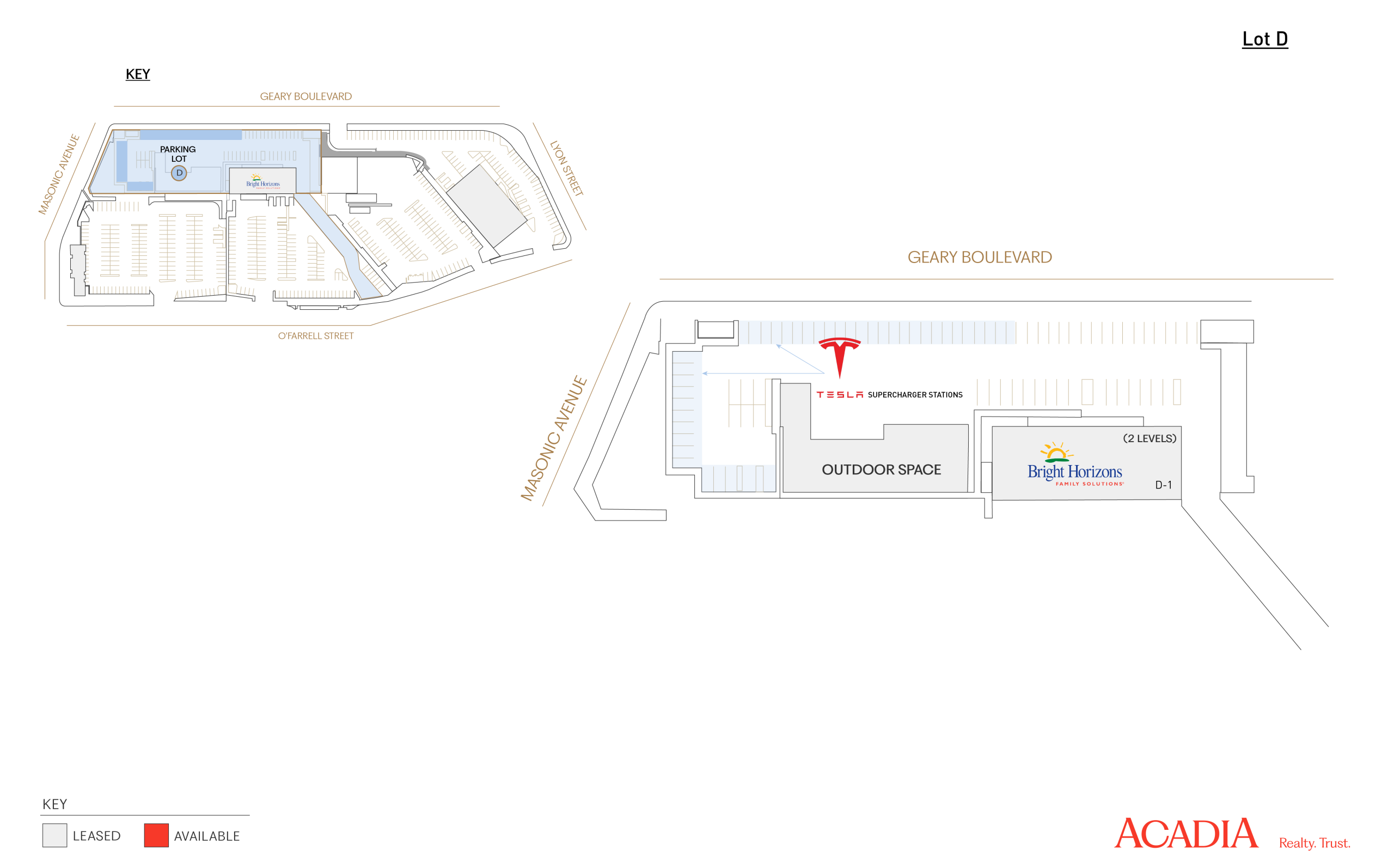 Site map showing building locations and parking areas.