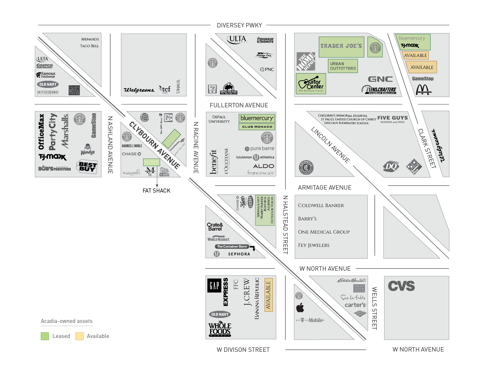 Campus map showing building locations.