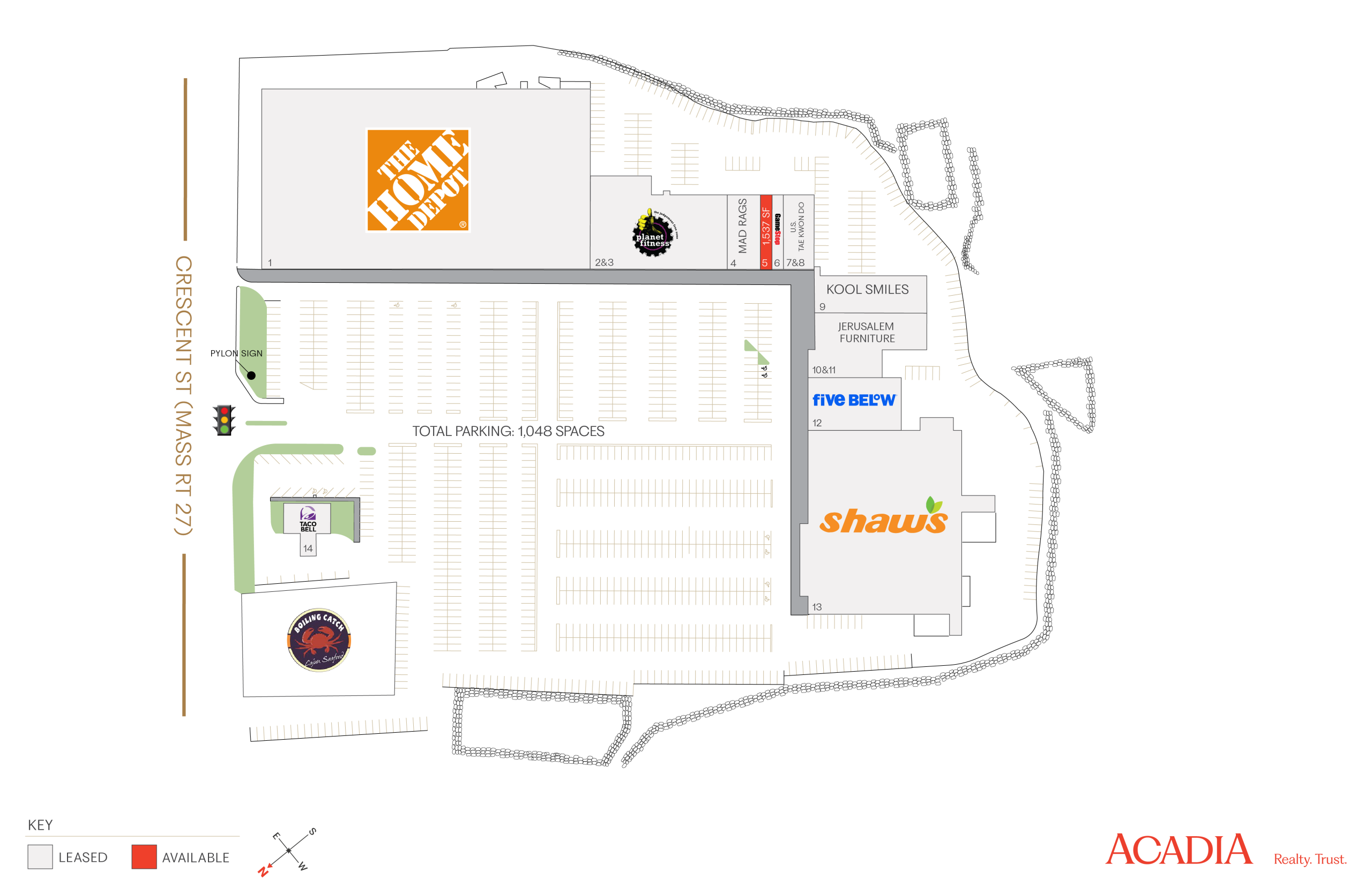 Store directory showing Home Depot and other shops.