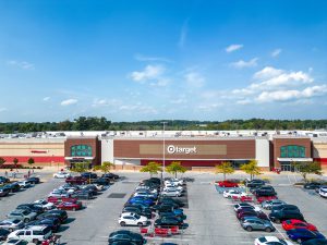 Target store exterior with large parking lot.