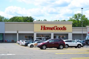 HomeGoods store exterior with parking lot.