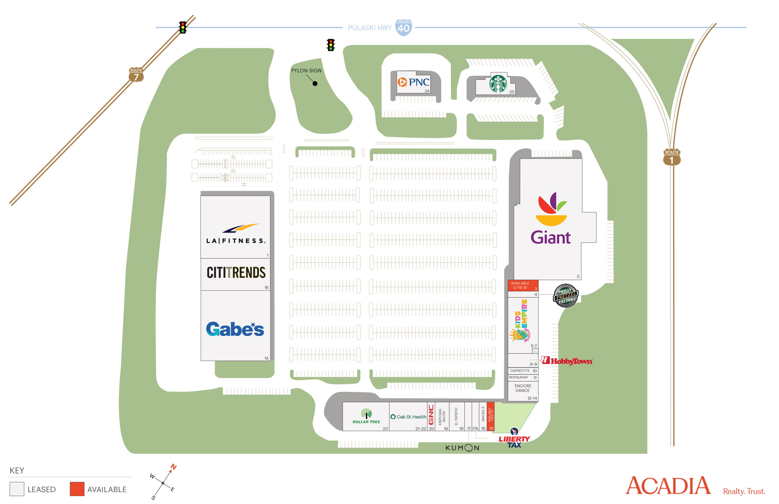 Map of the Shops at Worthington Square shopping center.
