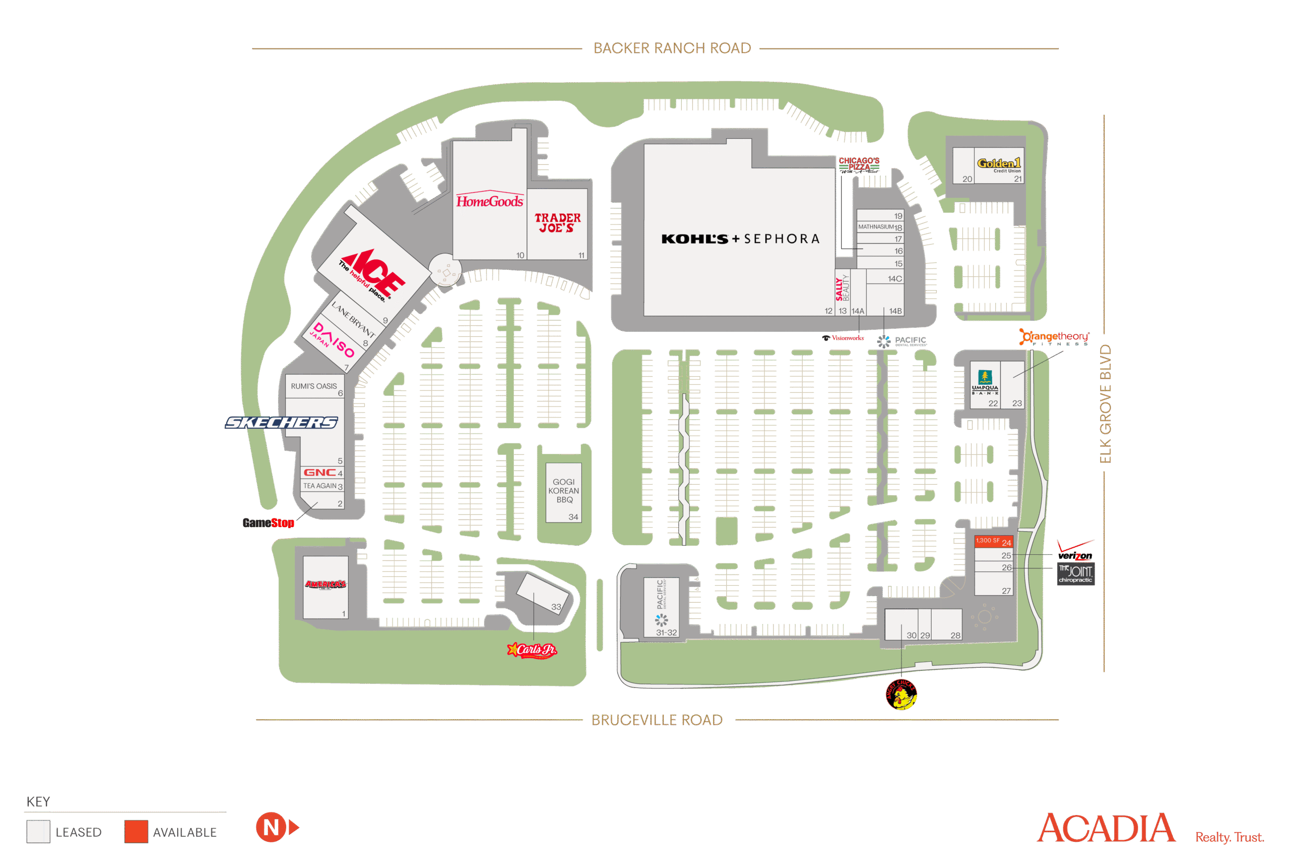 Shopping center map