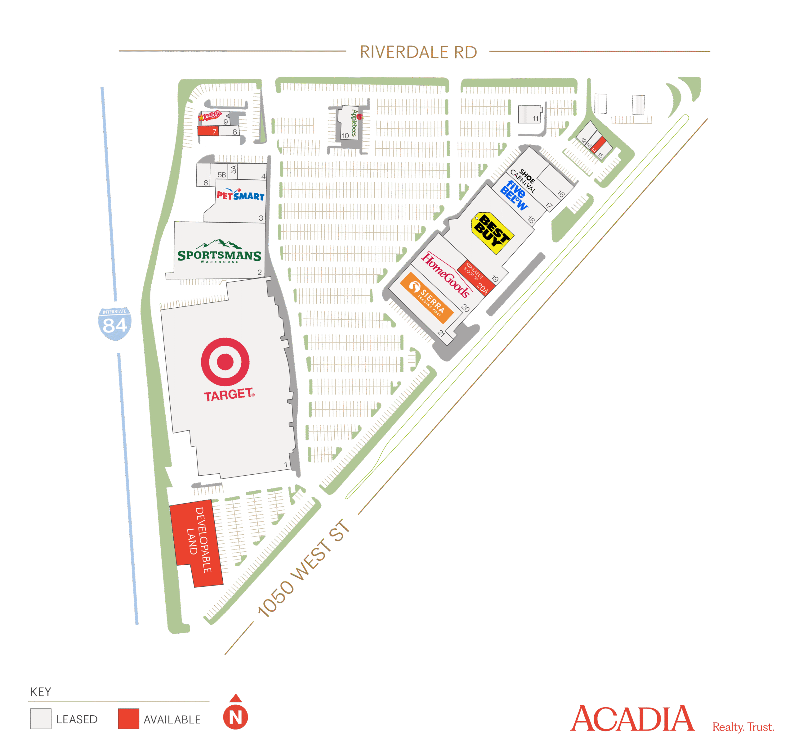 Acadia Shopping Centre site map