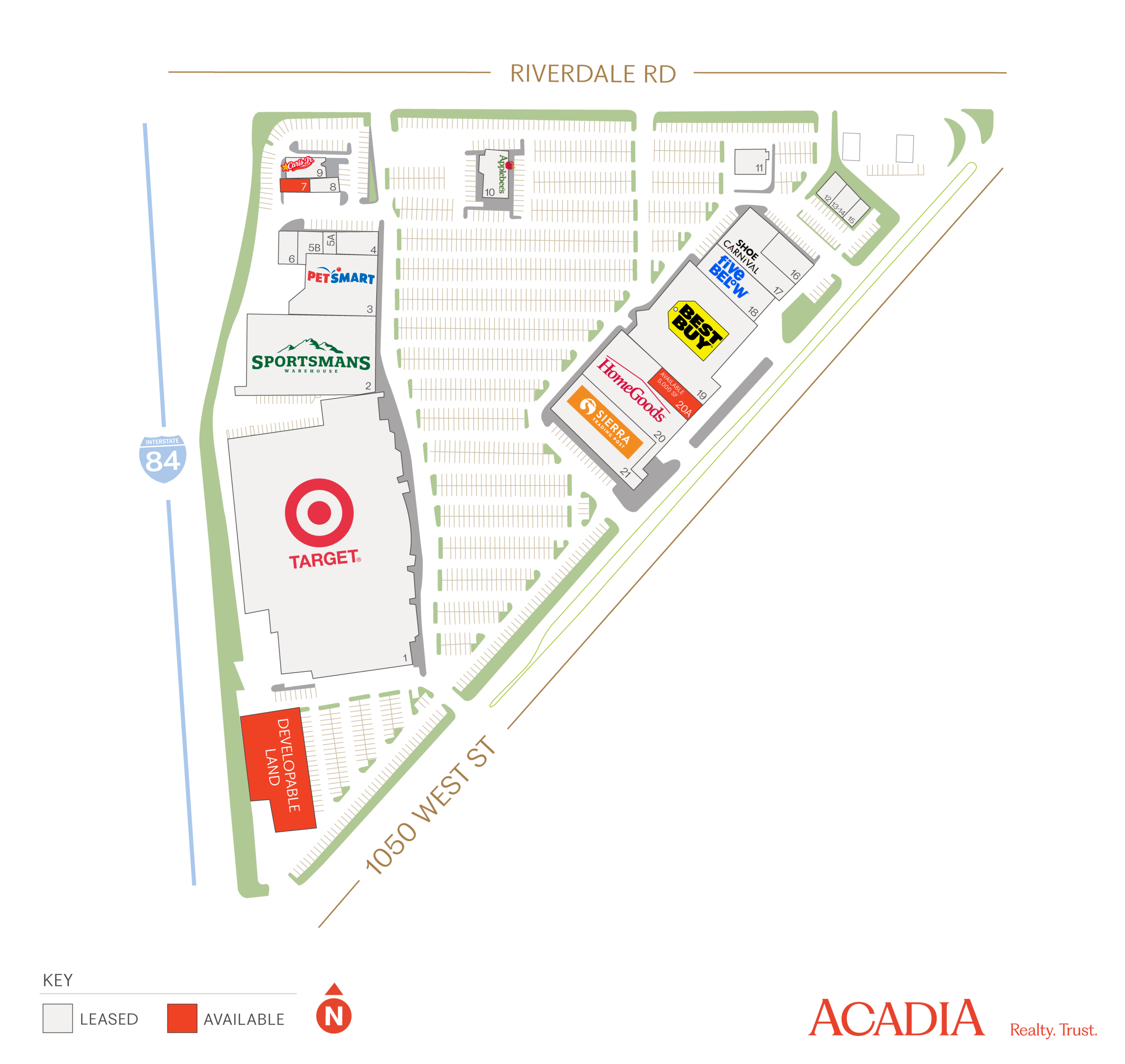 Acadia Shopping Centre site map
