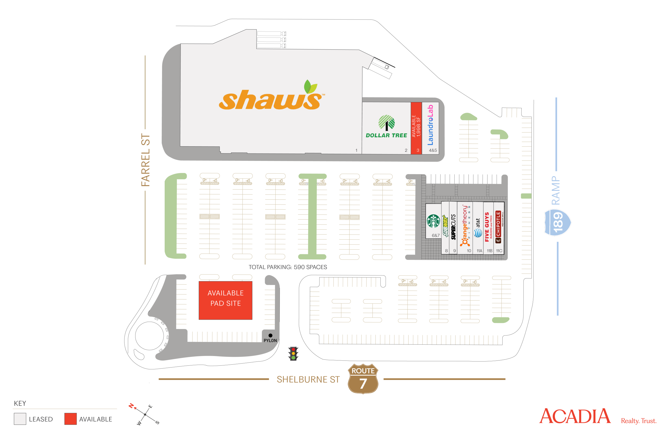 Shaw's supermarket and shopping center site map