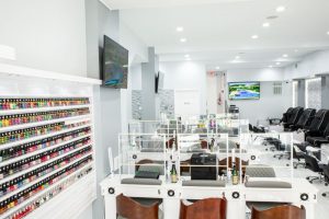 Modern nail salon interior