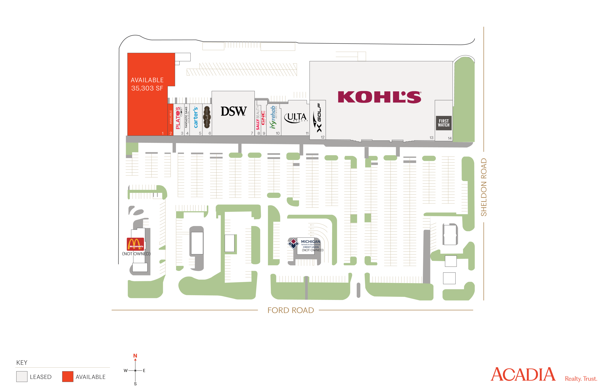 Kohl's shopping center map