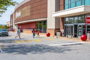 People entering a Target store.