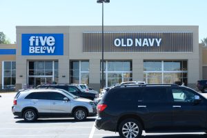 Old Navy and Five Below store fronts.
