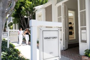 Violet Grey store exterior with two women walking by.