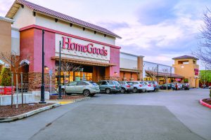 HomeGoods store exterior with parking lot