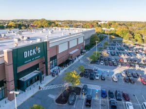 Dick's Sporting Goods store exterior and parking lot.