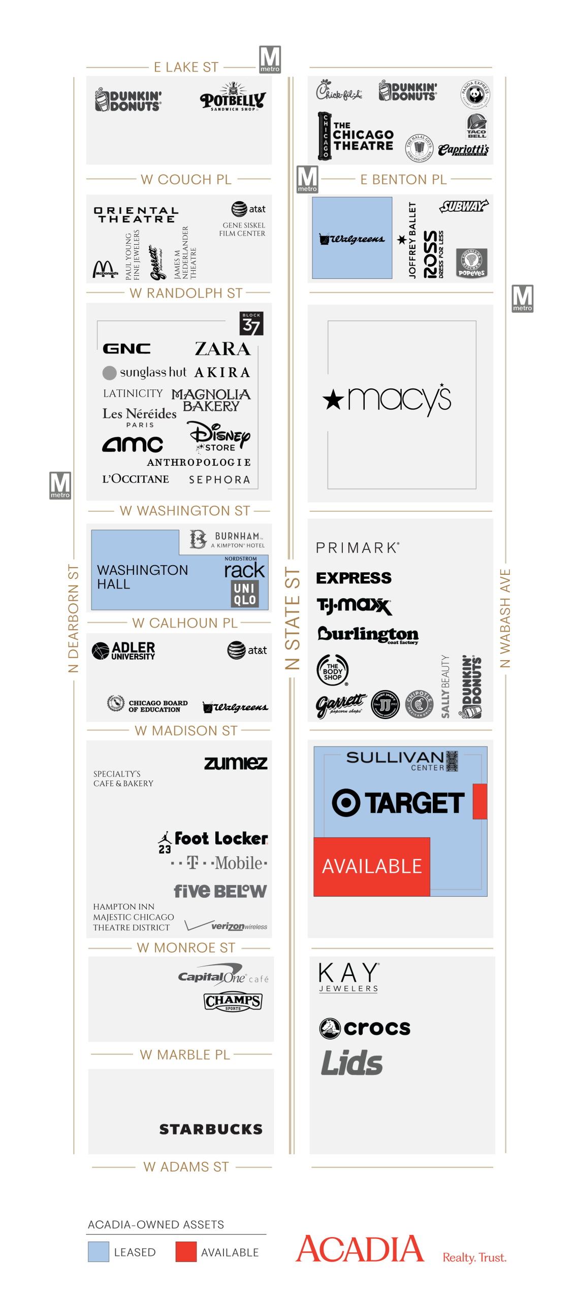 Mall directory map showing store locations.