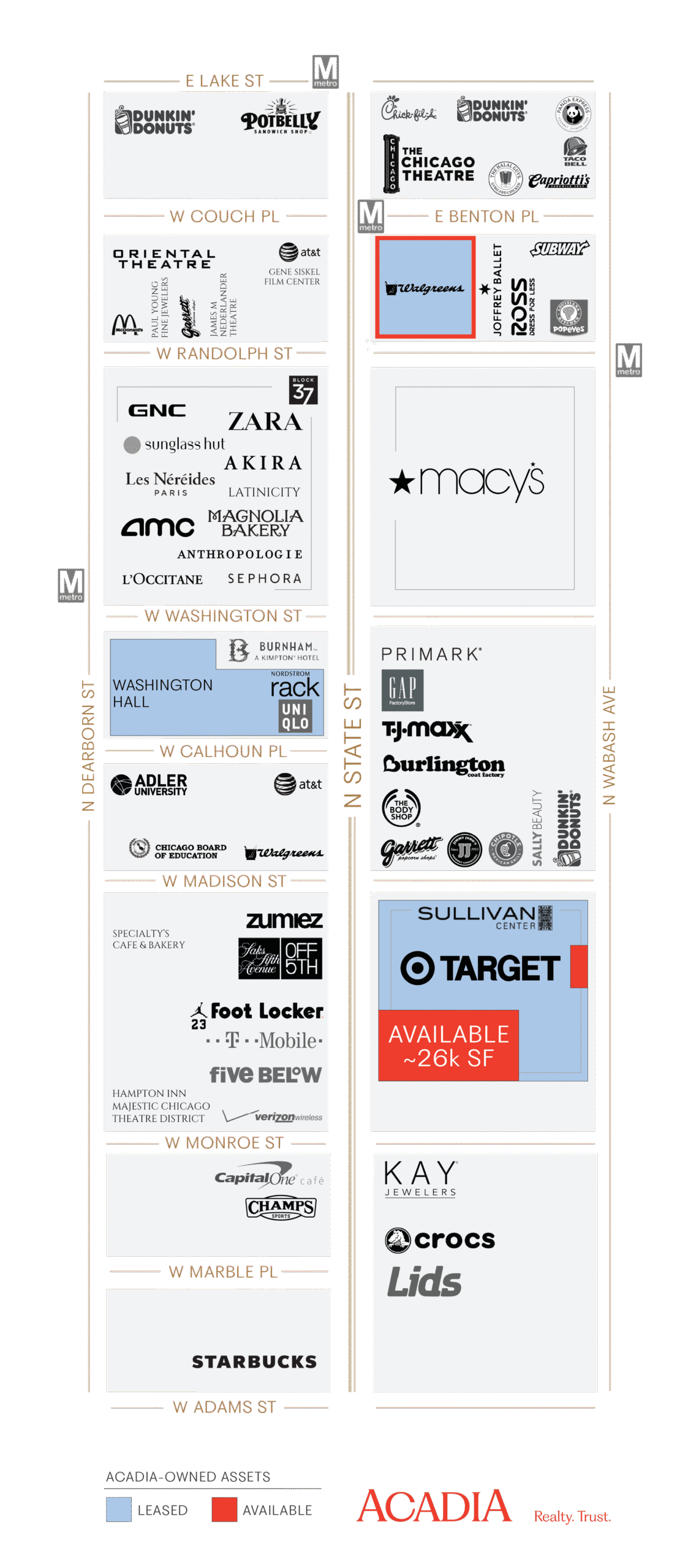 Mall directory map showing store locations.