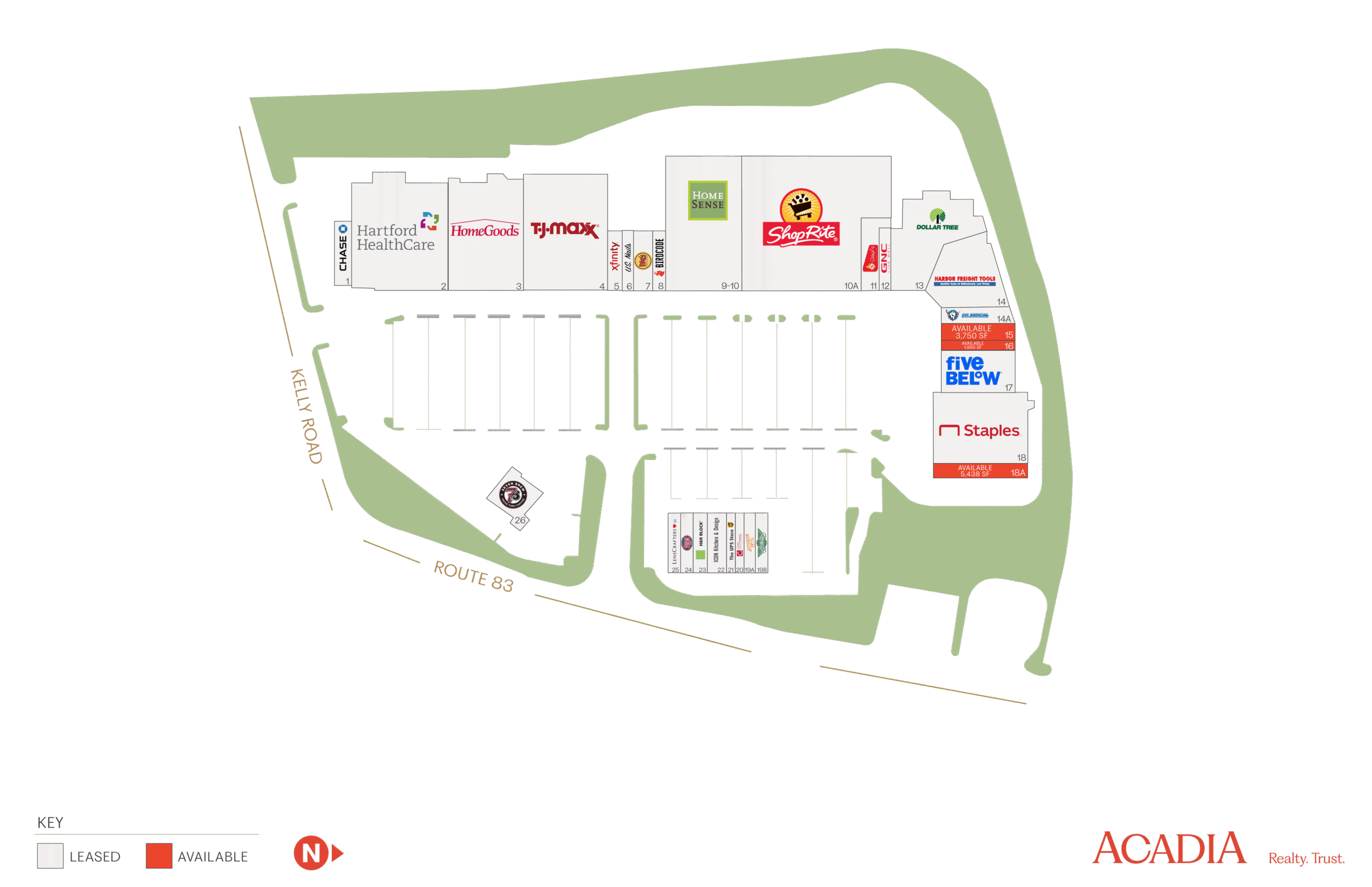Shopping center site map