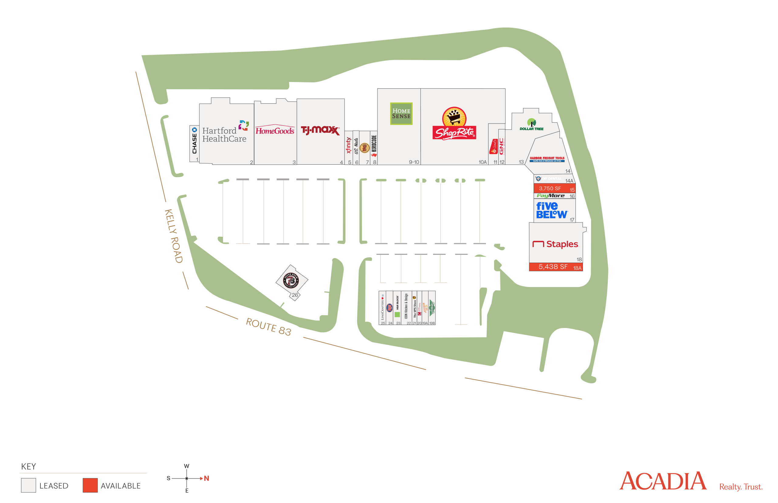 Shopping center site map