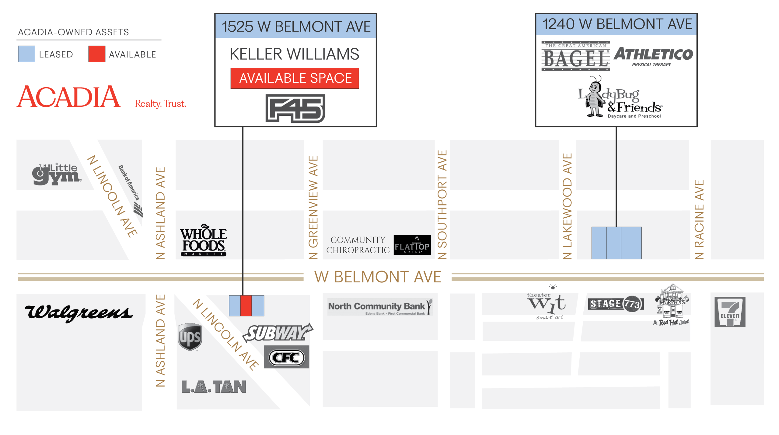 Map showing available space at 1325 W Belmont Ave.